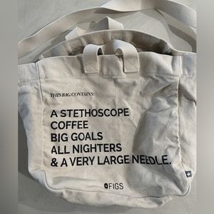 Rare Canvas FIGS Tote Bag.  First figs tote bag, limited edition
